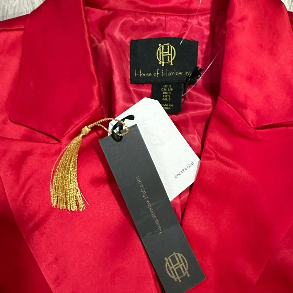 House of Harlow Red satin blazer jacket - Picture 2 of 5